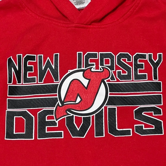 Boys Kids New Jersey Devils NHL Hockey Hoodie Pullover Sweatshirt - Picture 3 of 4